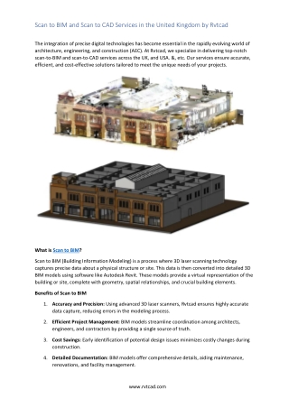 scan to bim and scan to cad services