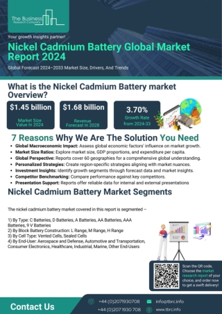 Nickel Cadmium Battery Market Report 2024 - Nickel Cadmium Battery Market Growth