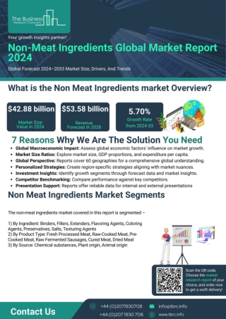 Non-Meat Ingredients Market Report 2024, Top Keyplayers And Market Value