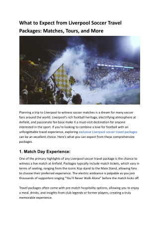 What to Expect from Liverpool Soccer Travel Packages_ Matches, Tours, and More