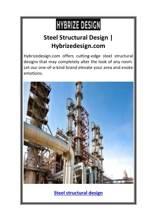 Steel Structural Design  Hybrizedesign.com