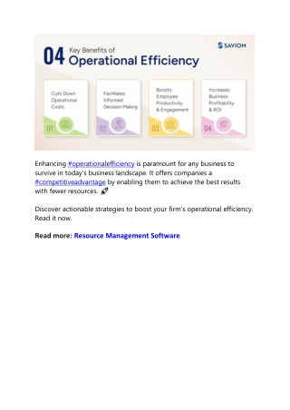 enhancing operationalefficiency is paramount