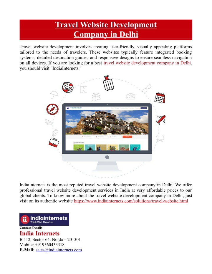 travel website development company in delhi