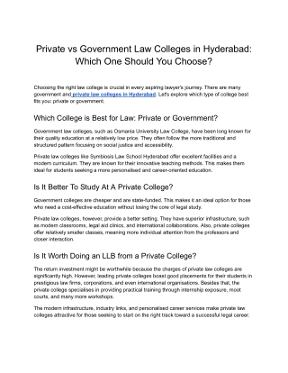 SLS Hyd- Private vs Government Law Colleges in Hyderabad_ Which One Should You Choose