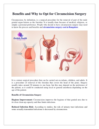 Benefits and Why to Opt for Circumcision Surgery