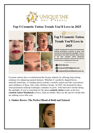 Top 5 Cosmetic Tattoo Trends You’ll Love in 2025