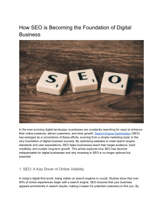 How SEO is Becoming the Foundation of Digital Business