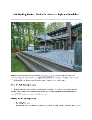 PVC Decking Boards_ The Perfect Blend of Style and Durability