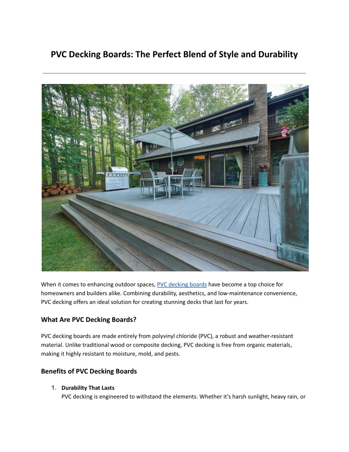 pvc decking boards the perfect blend of style