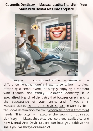 Cosmetic Dentistry in Massachusetts Transform Your Smile with Dental Arts Davis Square