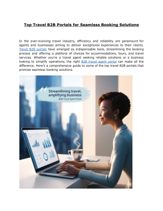 Top Travel B2B Portals for Seamless Booking Solutions