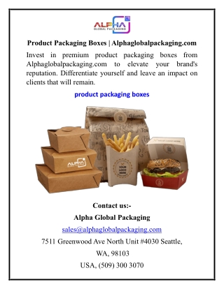 Product Packaging Boxes  Alphaglobalpackaging