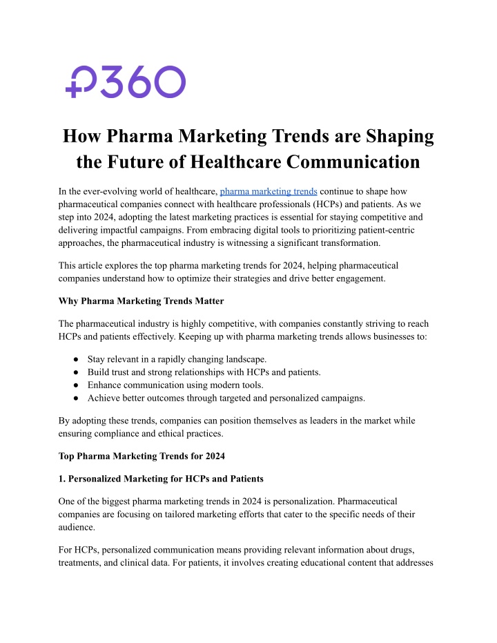 how pharma marketing trends are shaping