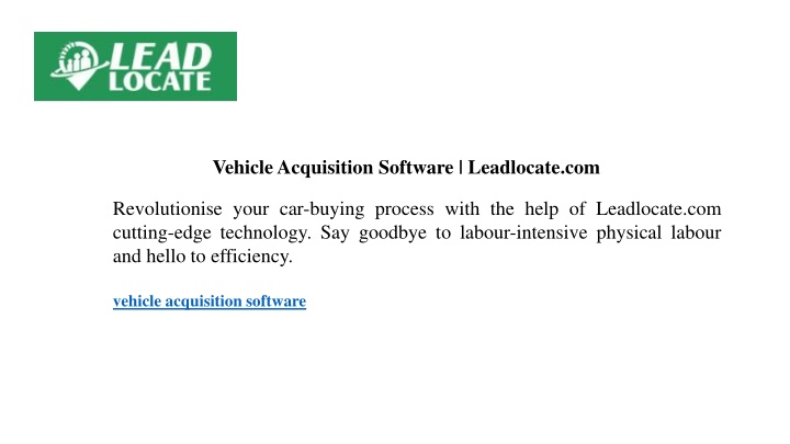 vehicle acquisition software leadlocate com