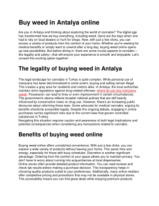 buy weed in Antalya online