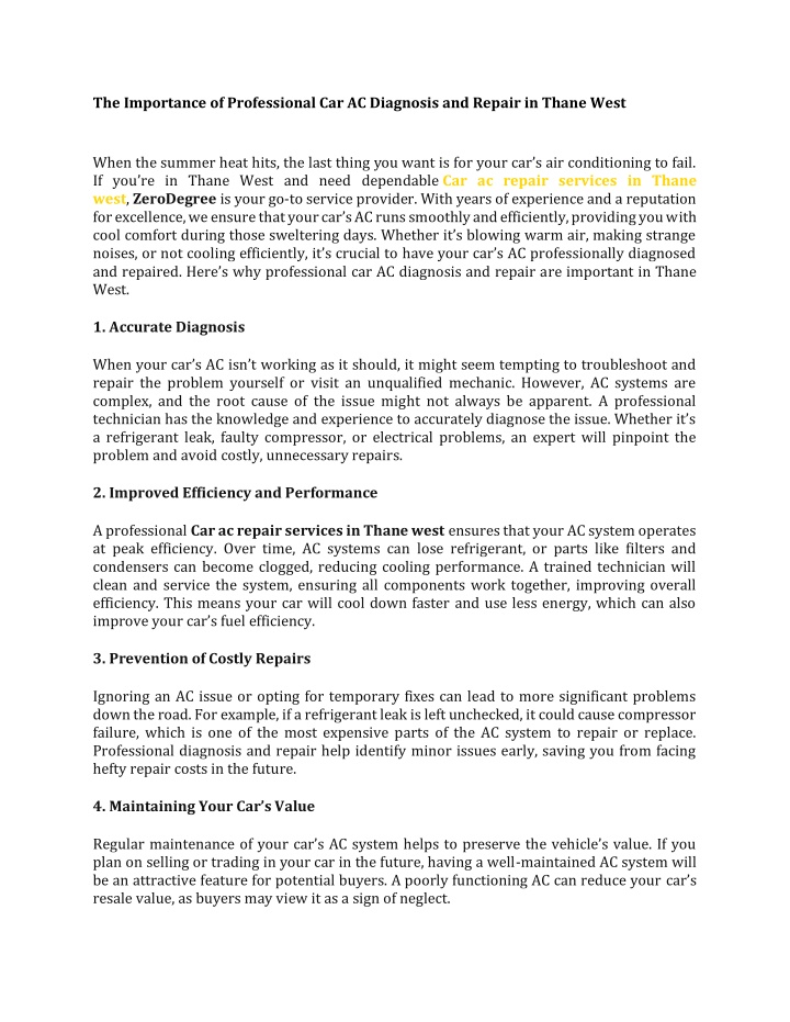 the importance of professional car ac diagnosis