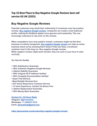 Top 33 Best Place to Buy Negative Google Reviews best sell service US UK (2025)