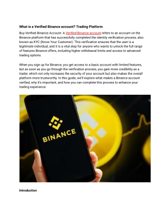 What is a Verified Binance account