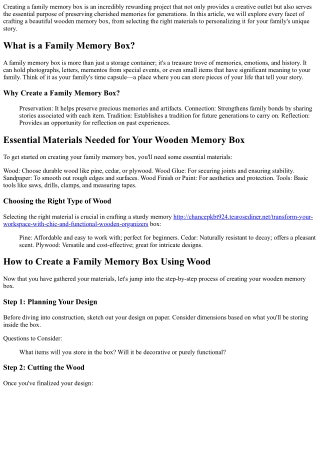 creating a family memory box is an incredibly