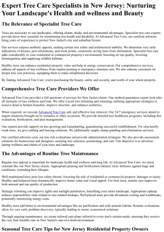 expert tree care specialists in new jersey