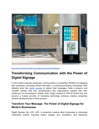 Transforming Communication with the Power of Digital Signage _ Blog Post Content 1 _ Month 1