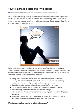 Anxitey Counselling