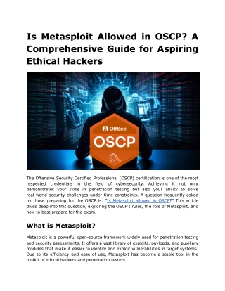 is metasploit allowed in oscp a comprehensive