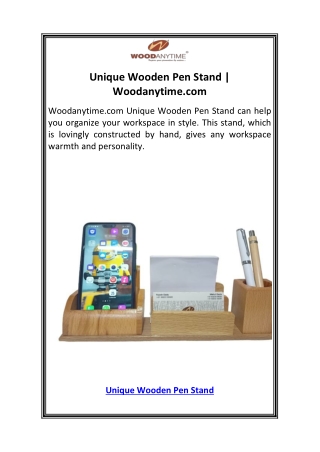 Unique Wooden Pen Stand  Woodanytime.com