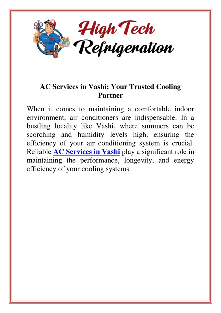 ac services in vashi your trusted cooling partner