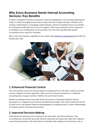 Why Every Business Needs Internal Accounting Services