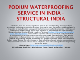 Podium Waterproofing Service In India - Structural-India