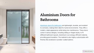 Aluminium Doors For Bathrooms