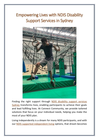 Empowering Lives with NDIS Disability Support Services in Sydney