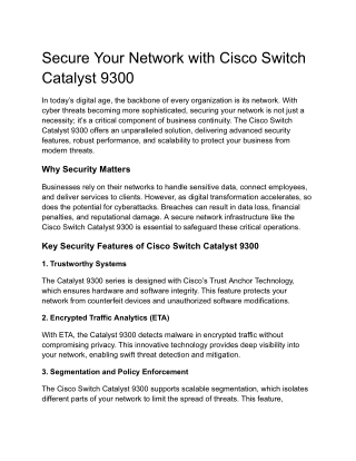 secure your network with cisco switch catalyst