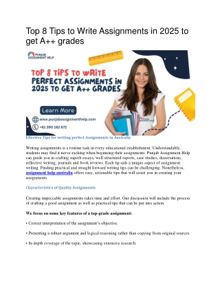 Top 8 Tips to Write Assignments in 2025 to get A   grades