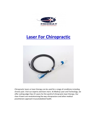 Laser For Chiropractic