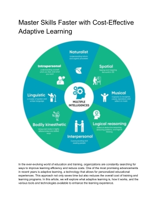 master skills faster with cost effective adaptive