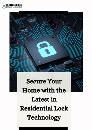 Secure Your Home with the Latest in Residential Lock Technology