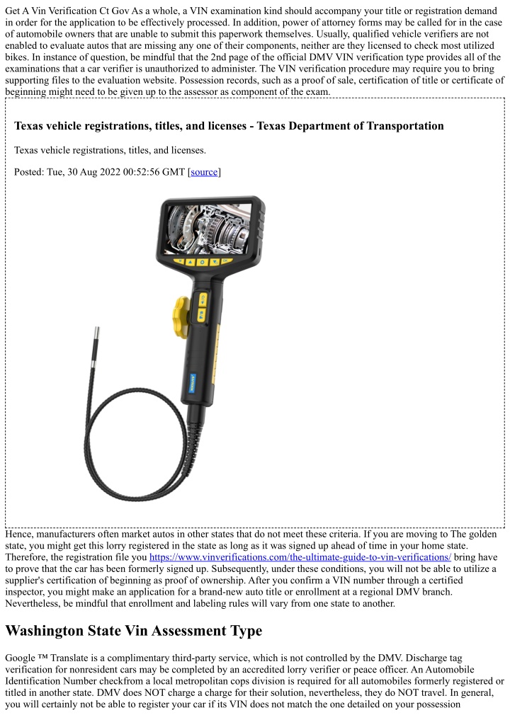 get a vin verification ct gov as a whole