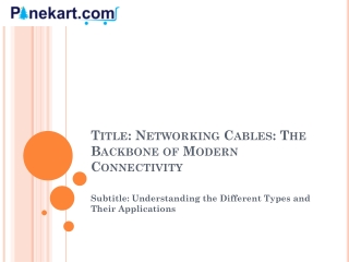 title networking cables the backbone of modern connectivity