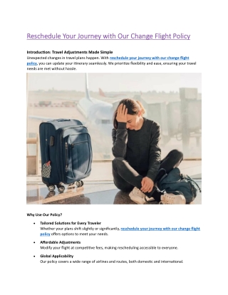 reschedule your journey with our change flight