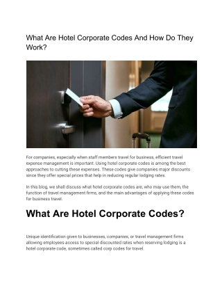 What Are Hotel Corporate Codes And How Do They Work_