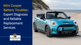 Mini Cooper Battery Troubles Expert Diagnosis and Reliable Replacement Services