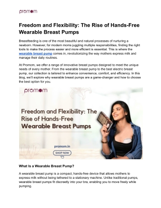 Freedom and Flexibility_ The Rise of Hands-Free Wearable Breast Pumps