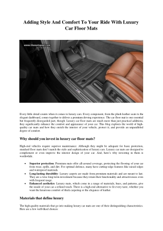 adding style and comfort to your ride with luxury