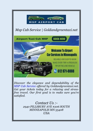 msp cab service goldandgreentaxi net