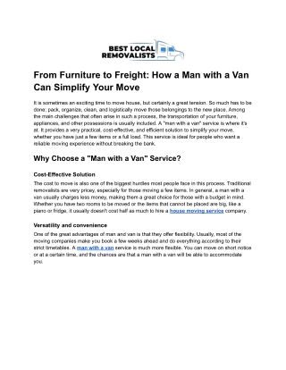 From Furniture to Freight_ How a Man with a Van Can Simplify Your Move