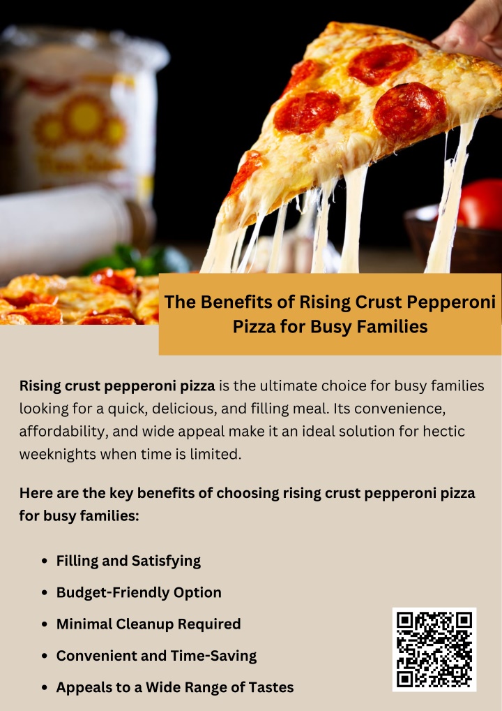 the benefits of rising crust pepperoni pizza