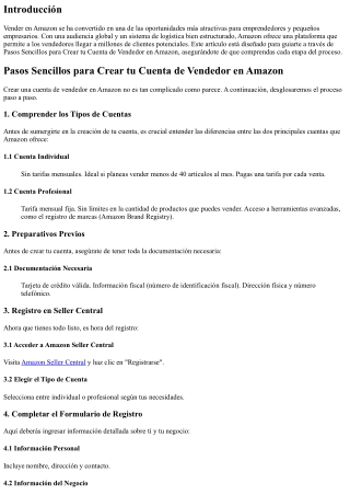 Pasos Sencillos para Crear tu Cuenta de Vendedor en Amazon