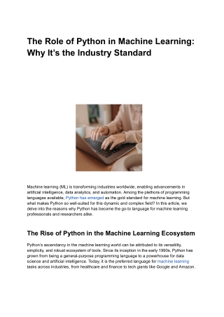 the role of python in machine learning